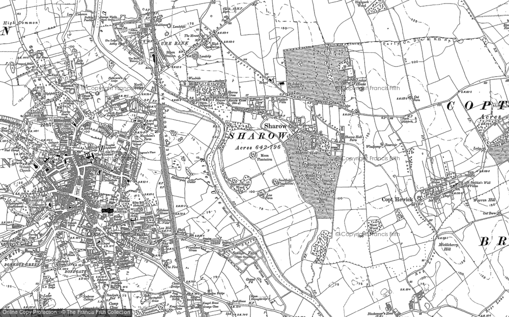 Old Map of Sharow, 1890 in 1890