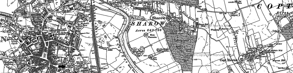 Old map of Sharow in 1890