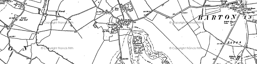 Old map of Sharpenhoe in 1882