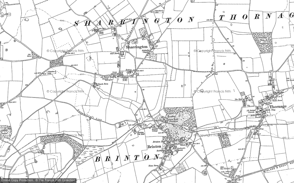 Old Map of Sharrington, 1885 in 1885
