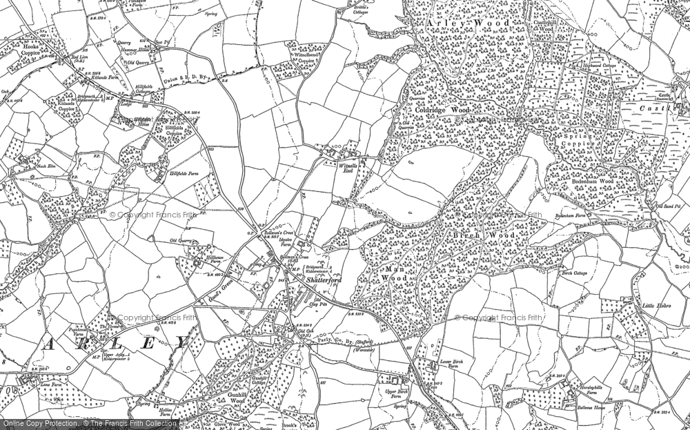 Old Map of Shatterford, 1883 - 1902 in 1883