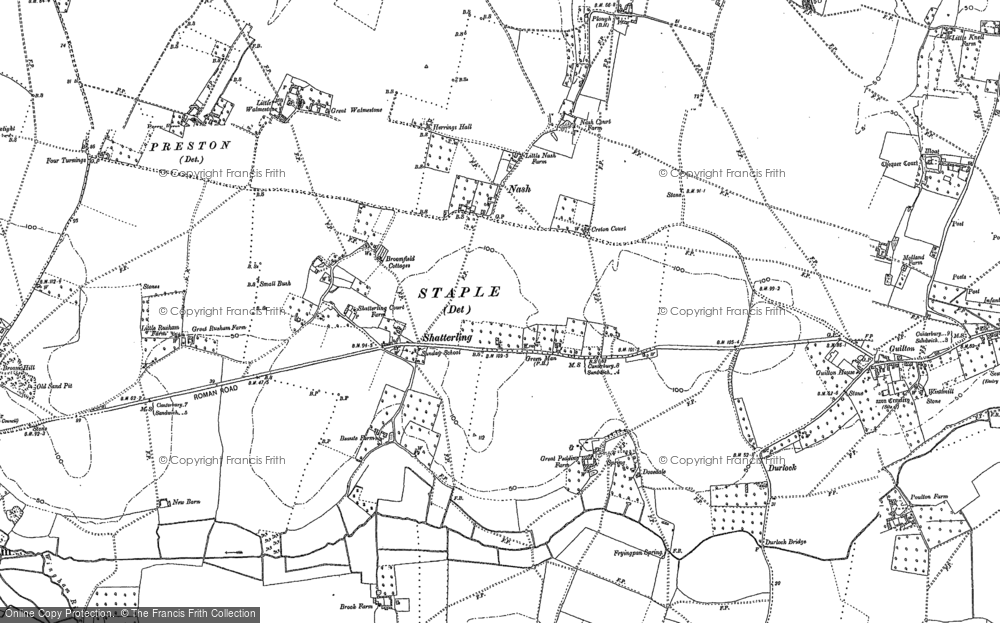 Old Map of Historic Map covering Nash in 1896