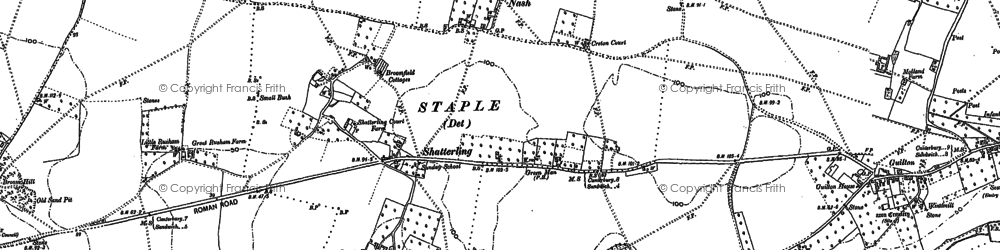 Old map of Hoaden in 1896