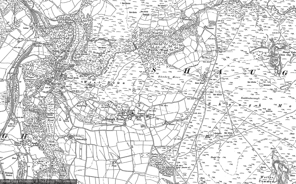 Old Map of Shaugh Prior, 1883 - 1886 in 1883