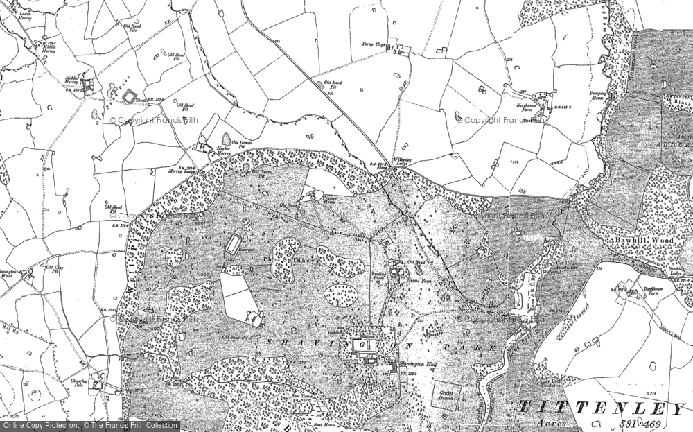 Old Map of Shavington Park, 1879 in 1879