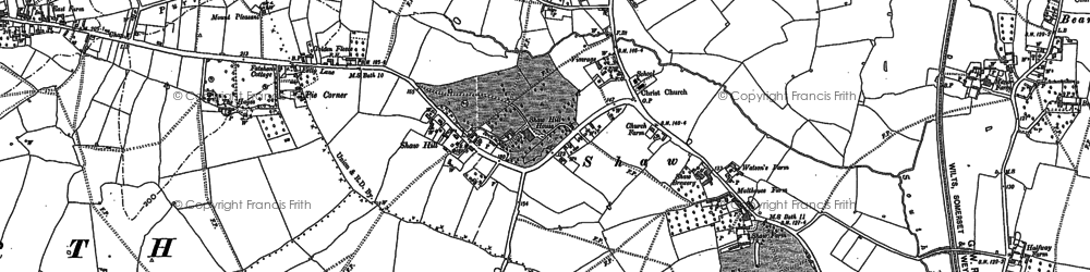 Old map of Shaw in 1899