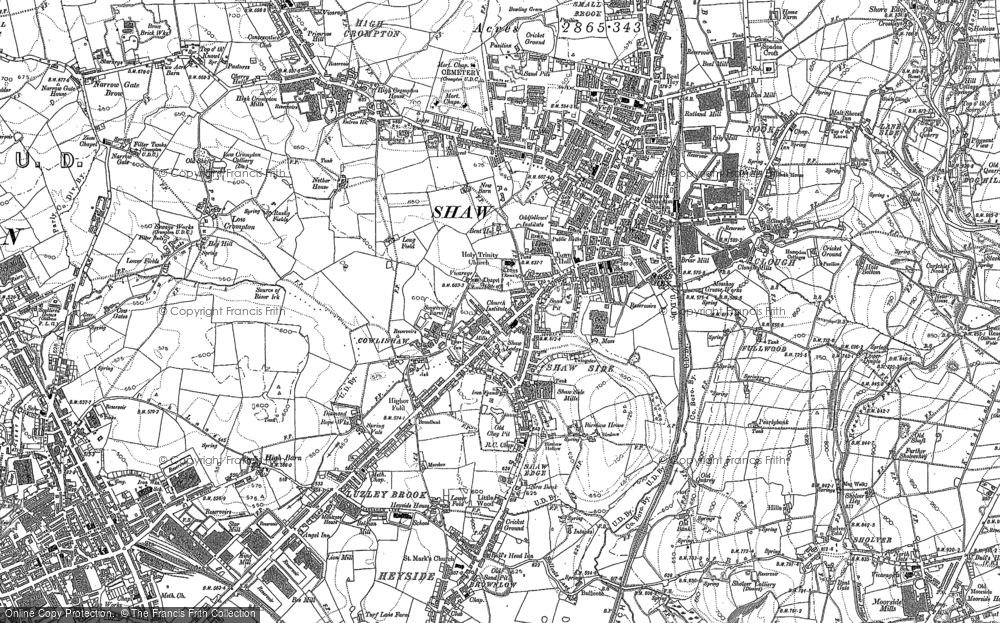 Old Map of Historic Map covering Dog Hill in 1907