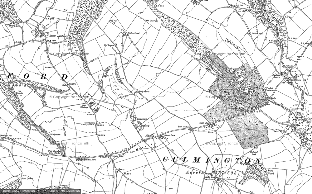 Old Map of Shawbank, 1883 in 1883