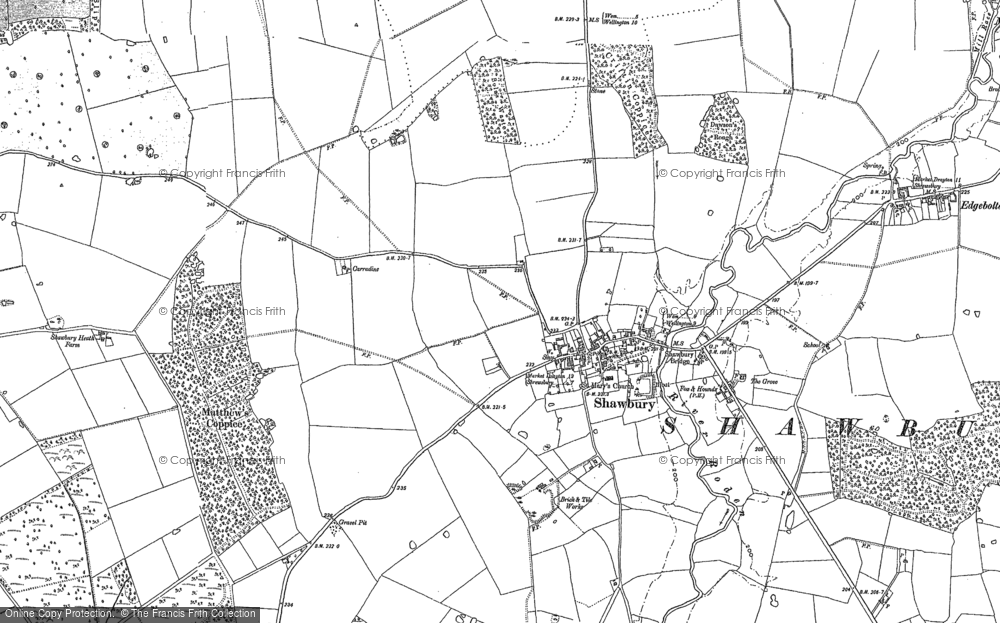 Old Map of Shawbury, 1880 in 1880
