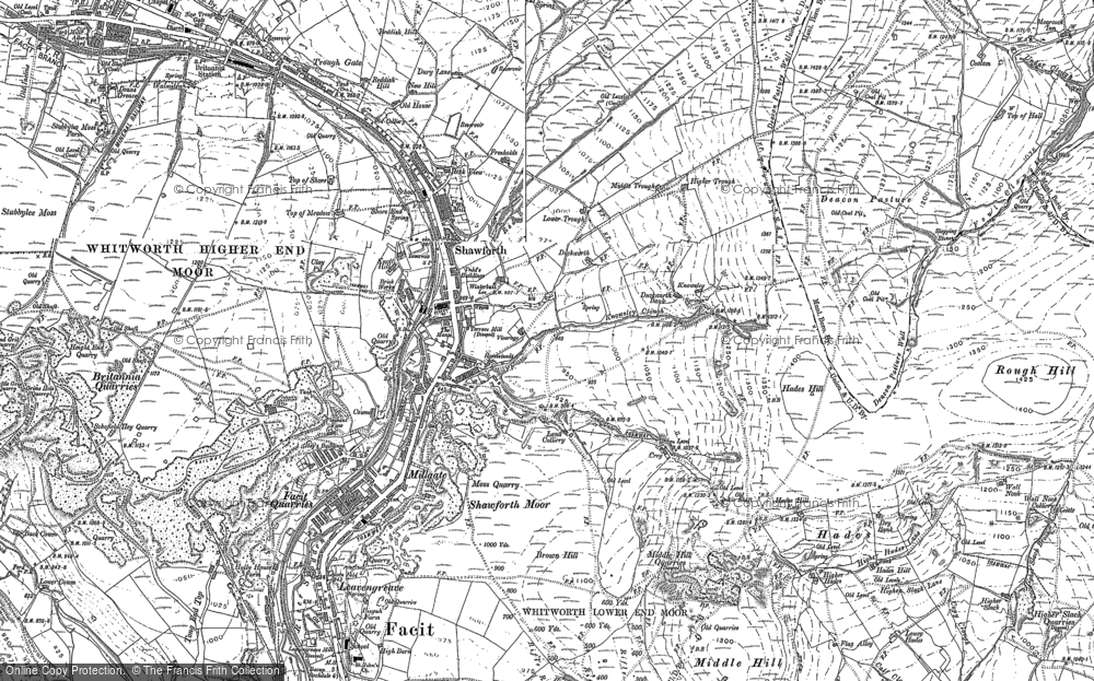 Old Map of Shawforth, 1891 - 1909 in 1891