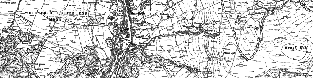 Old map of Shawforth in 1891