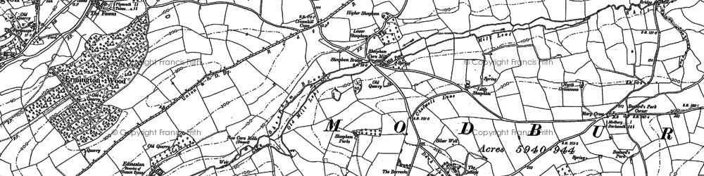 Old map of Sheepham in 1886