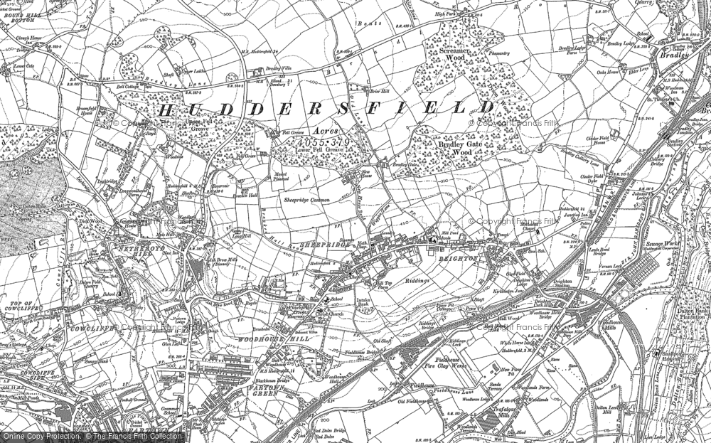 Old Map of Historic Map covering Brackenhall in 1889