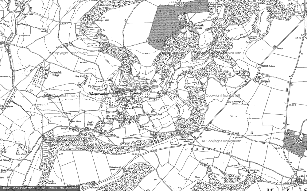 Old Map of Historic Map covering Longridge in 1882