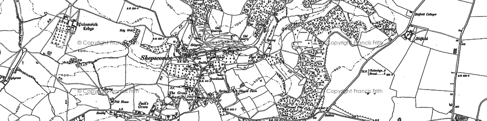 Old map of Painswick Lodge in 1882
