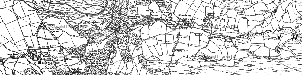 Old map of Ringmoor Down in 1886