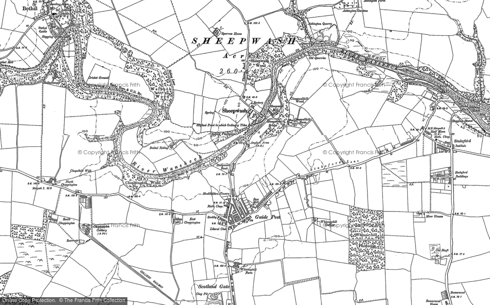 Old Map of Sheepwash, 1896 in 1896