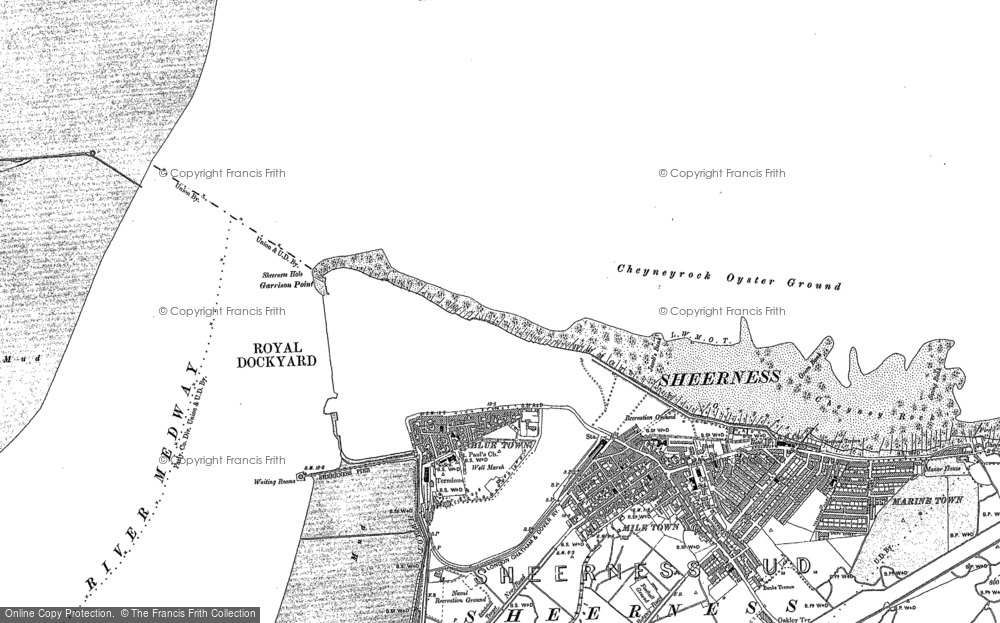Old Map of Sheerness, 1906 in 1906