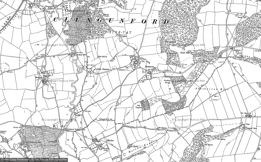 Old Map of Shelderton, 1883 - 1902 in 1883
