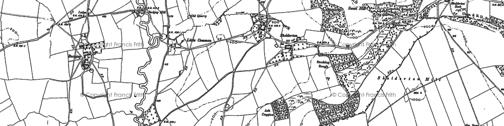 Old map of Shelderton in 1883