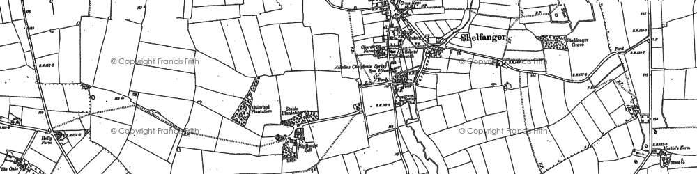 Old map of Bressingham Common in 1883