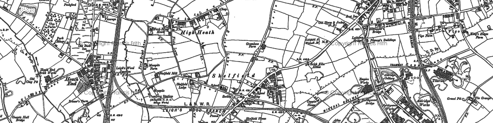Old map of Shelfield in 1883