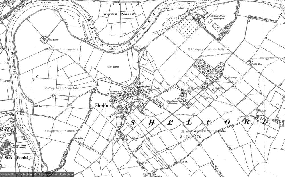 Old Map of Shelford, 1883 in 1883