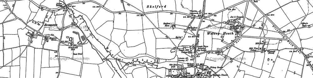Old map of Shelford in 1886