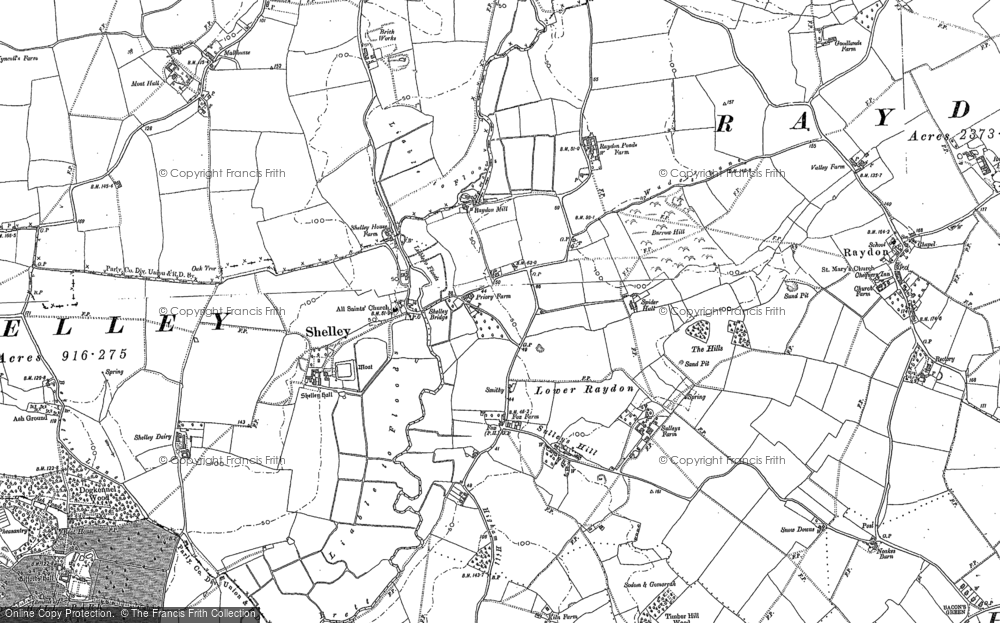 Old Map of Historic Map covering Withermarsh Green in 1884