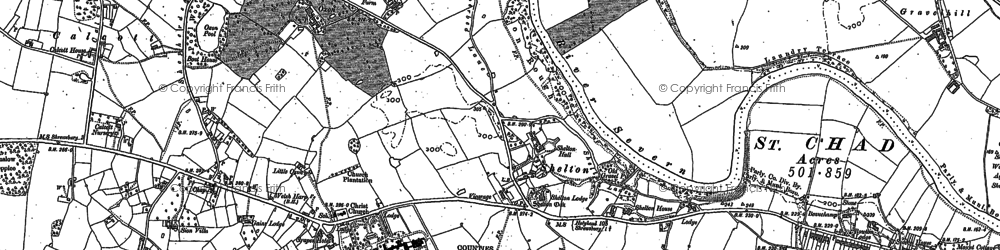 Old map of Shelton in 1881