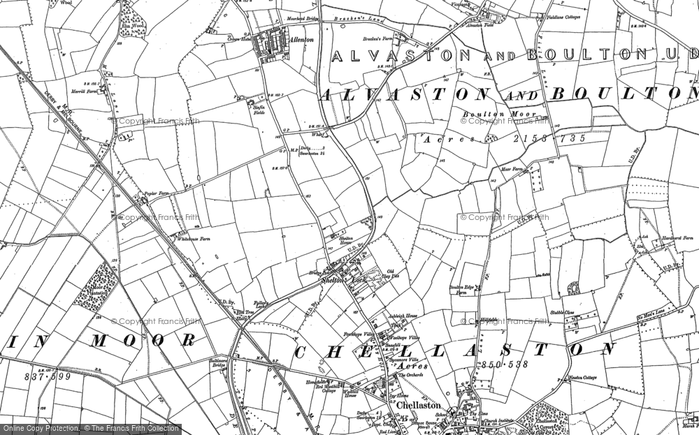 Old Map of Shelton Lock, 1899 in 1899