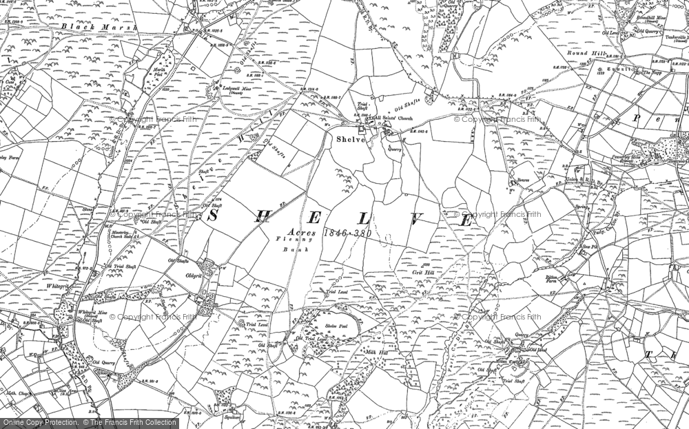 Old Map of Shelve, 1882 - 1901 in 1882
