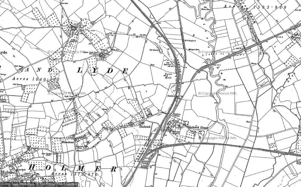 Old Map of Historic Map covering Burcott, The in 1885