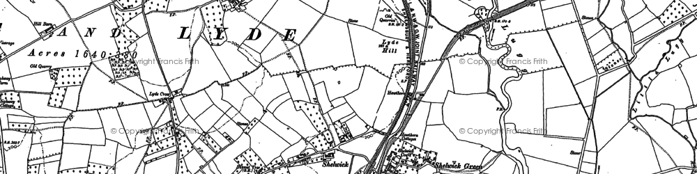 Old map of Shelwick in 1885