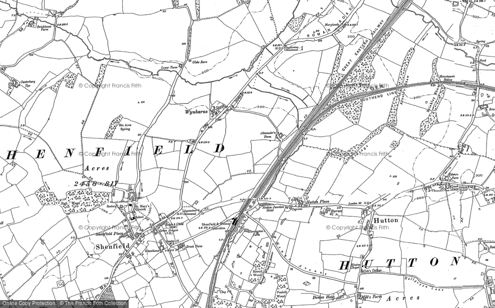 Old Map of Shenfield, 1895 in 1895