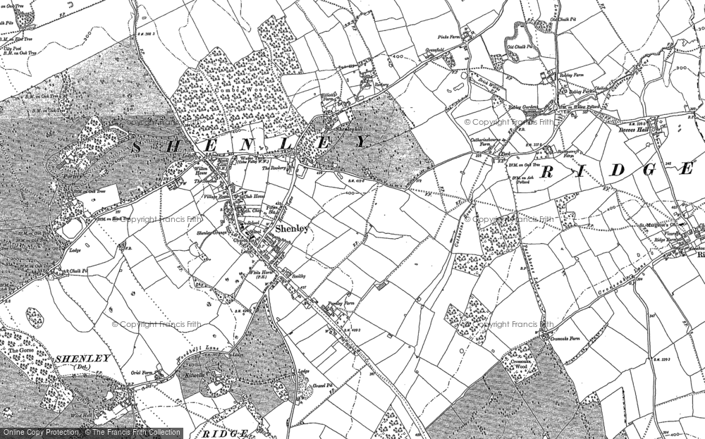 Old Map of Historic Map covering Shenleybury in 1895