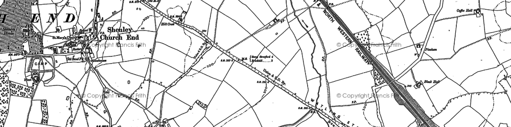 Old map of Shenley Lodge in 1898