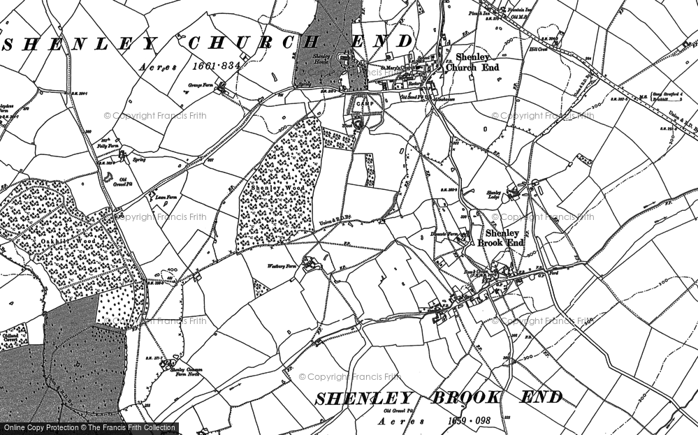 Old Map of Shenley Wood, 1898 - 1924 in 1898
