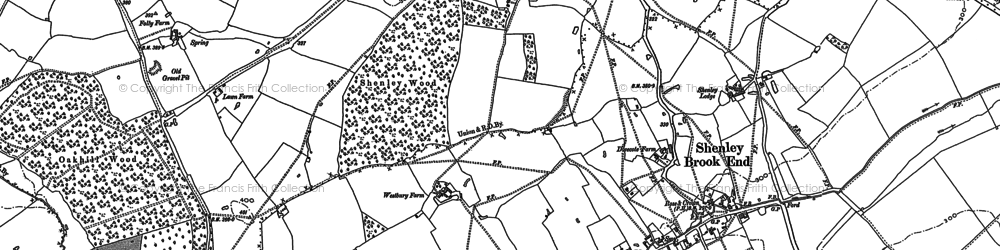 Old map of Shenley Wood in 1898