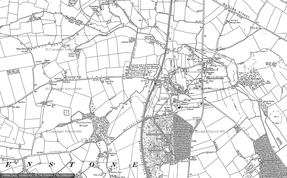 Old Map of Historic Map covering Chesterfield in 1883