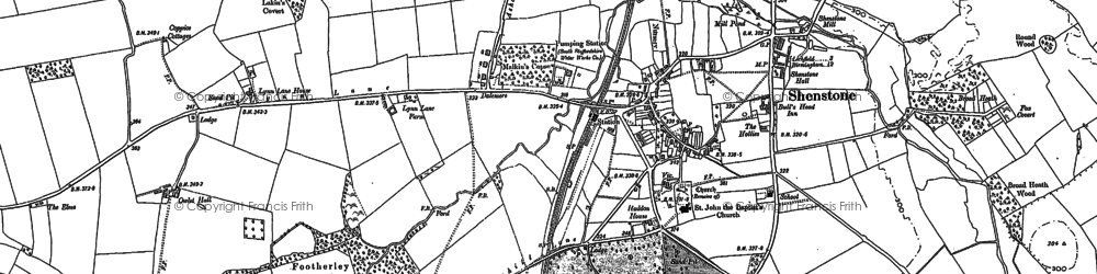 Old map of Shenstone in 1883