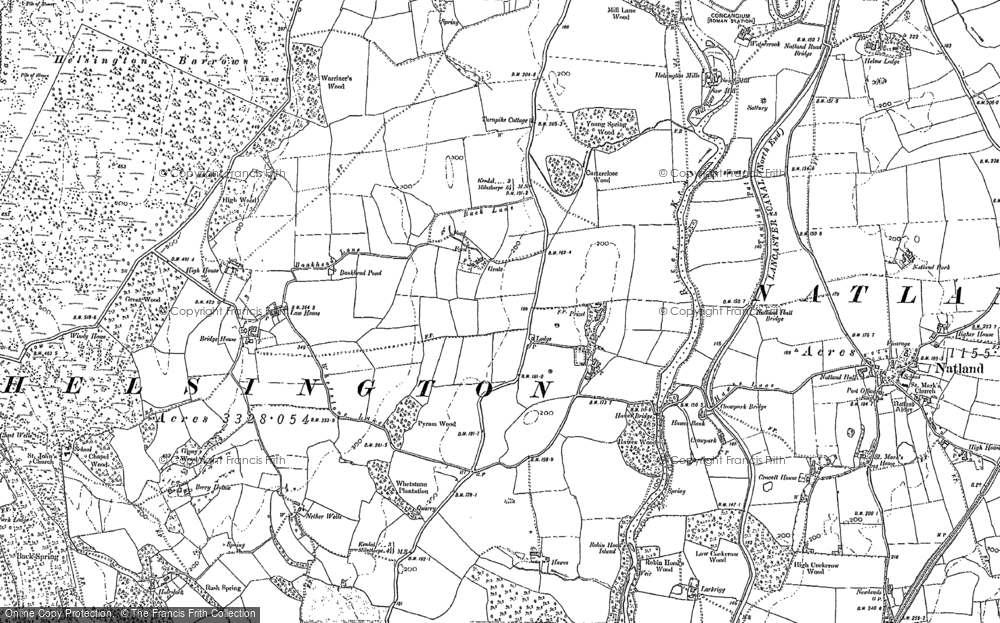 Old Map of Historic Map covering Berry Holme in 1897