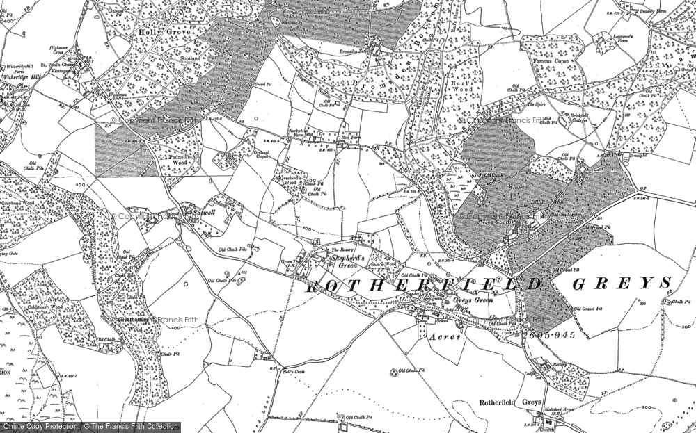 Old Map of Historic Map covering Satwell in 1897