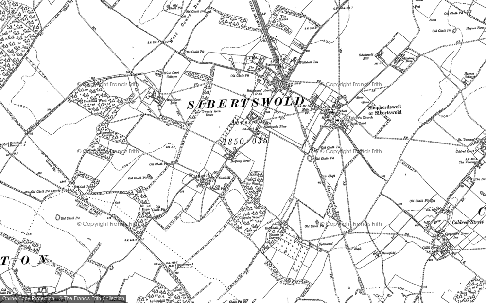 Old Map of Historic Map covering Sibertswold in 1896