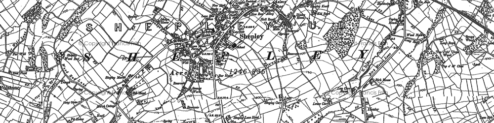 Old map of Shepley in 1888