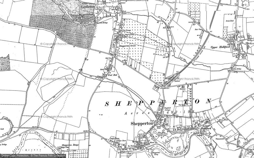 Old Map of Shepperton, 1912 - 1913 in 1912
