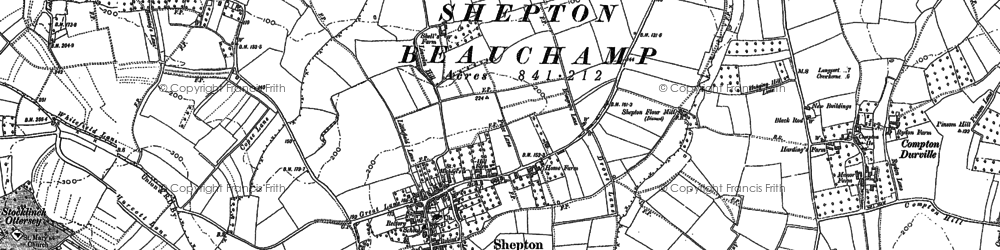 Old map of Shepton Beauchamp in 1886