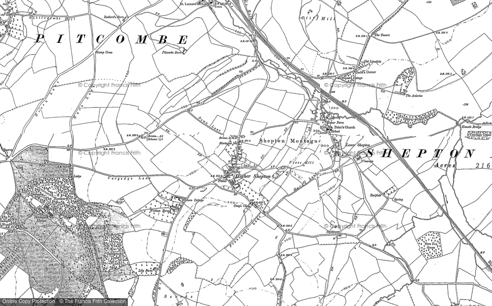 Old Map of Shepton Montague, 1885 in 1885