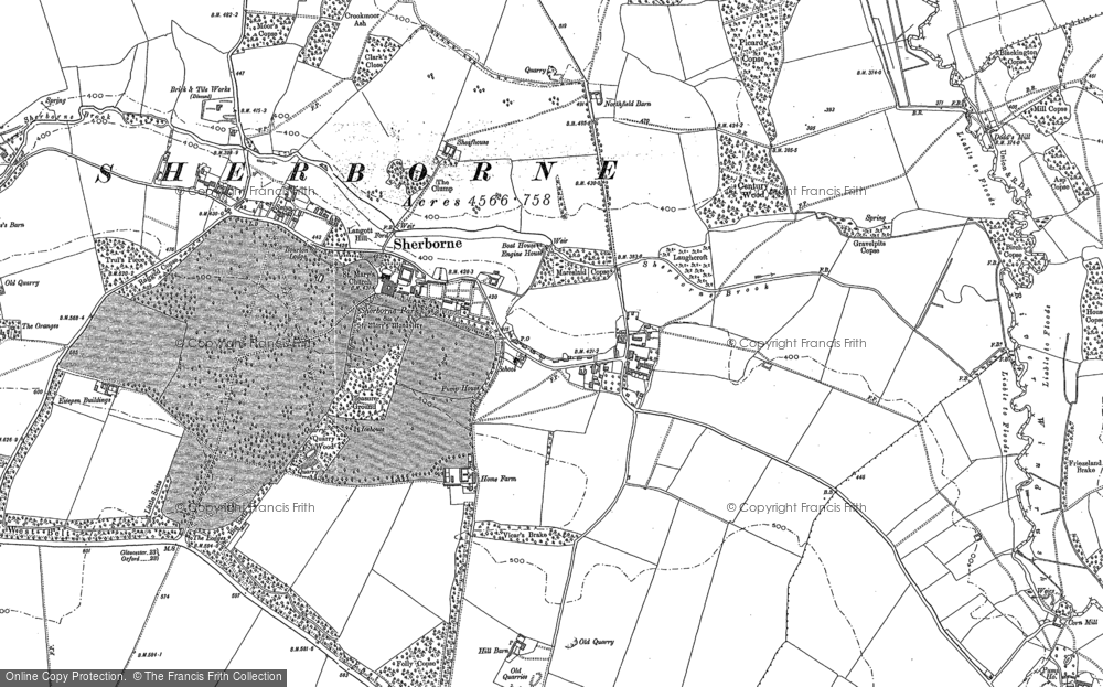 Old Map of Sherborne, 1882 - 1900 in 1882