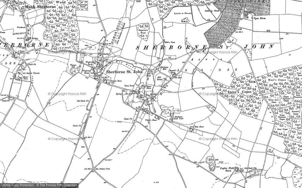 Old Map of Sherborne St John, 1894 in 1894